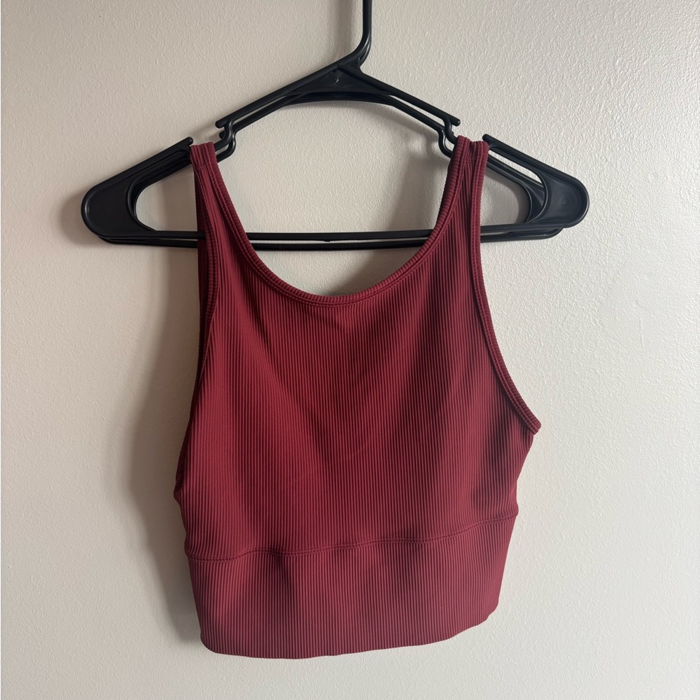 Lululemon Athletica Deep Red Ribbed Tank Top